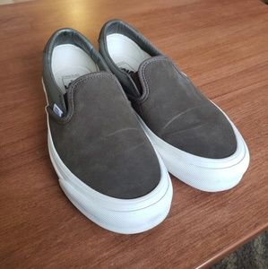 Army green Van's slip ons